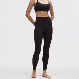 LULULEMON Align High-Rise Pant 25" SIZE 6 
Flocked~Polka Dot Black NWT